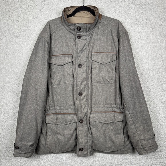 Peter Millar Coat Mens XL Gray Brown Prato Reversible Jacket Golf Preppy Outdoor